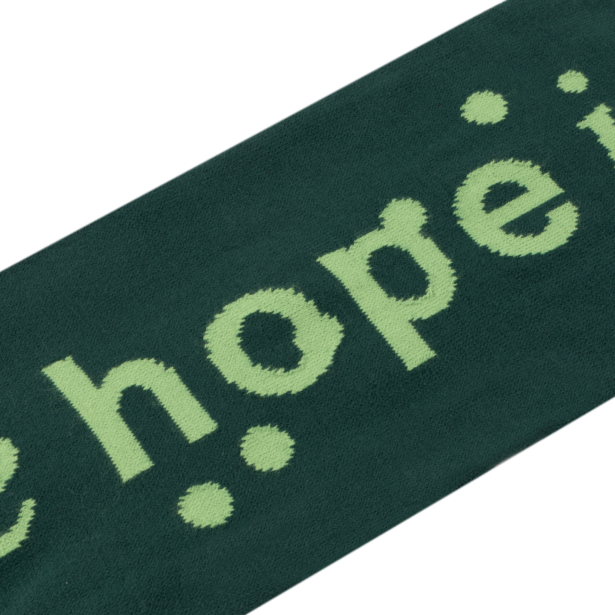 Loyle Carner - hopefully ! green knitted scarf