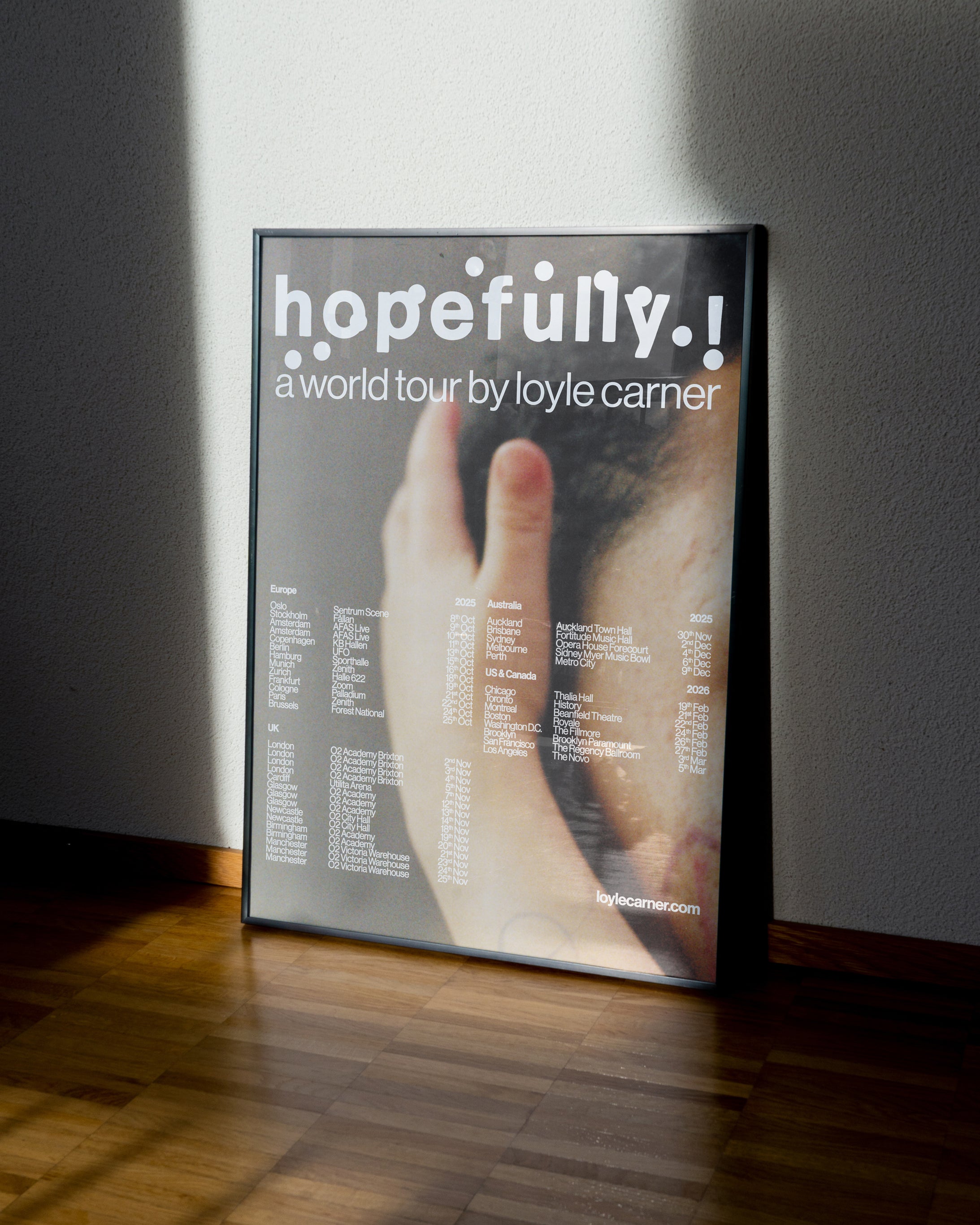 Loyle Carner - hopefully ! tour poster