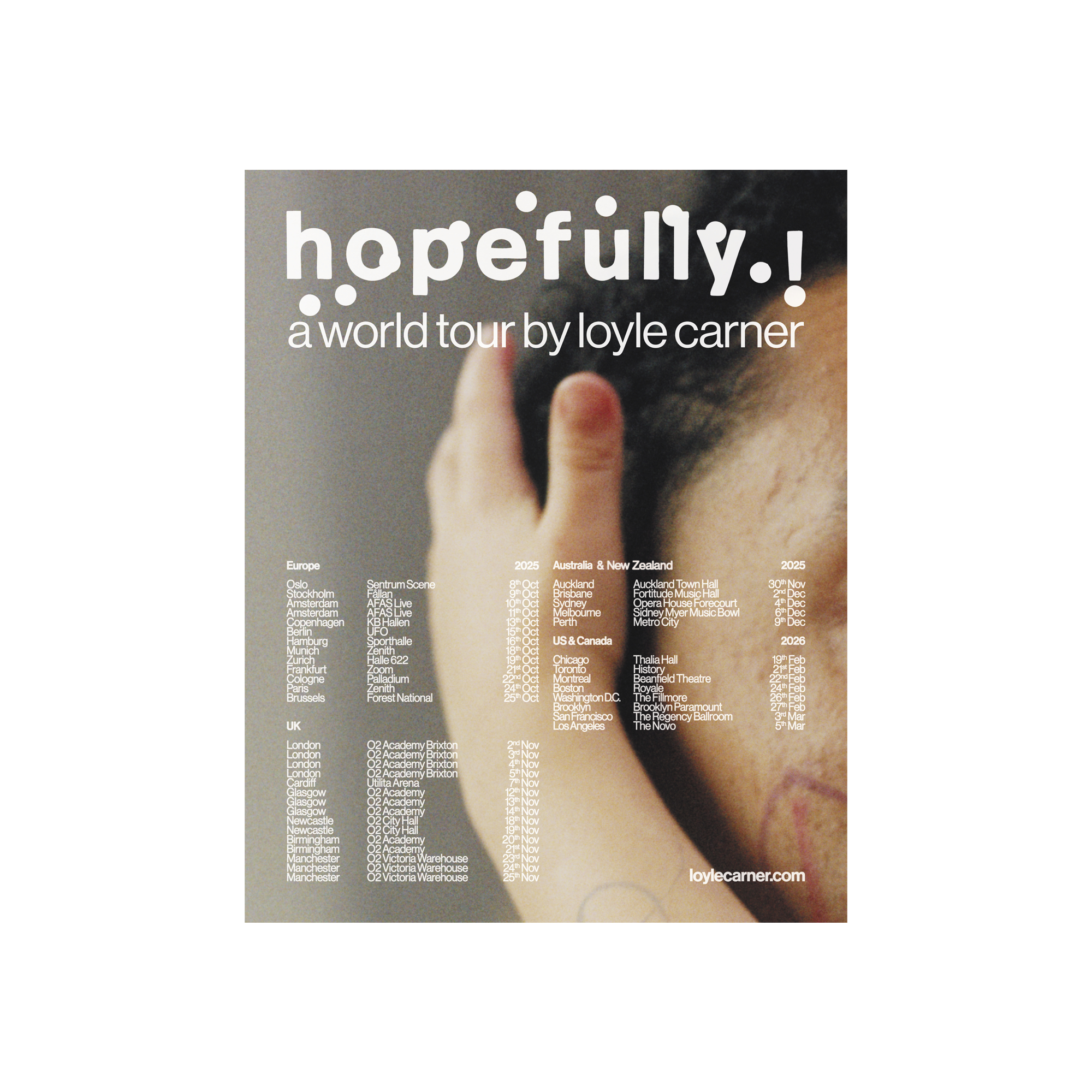 Loyle Carner - hopefully ! tour poster