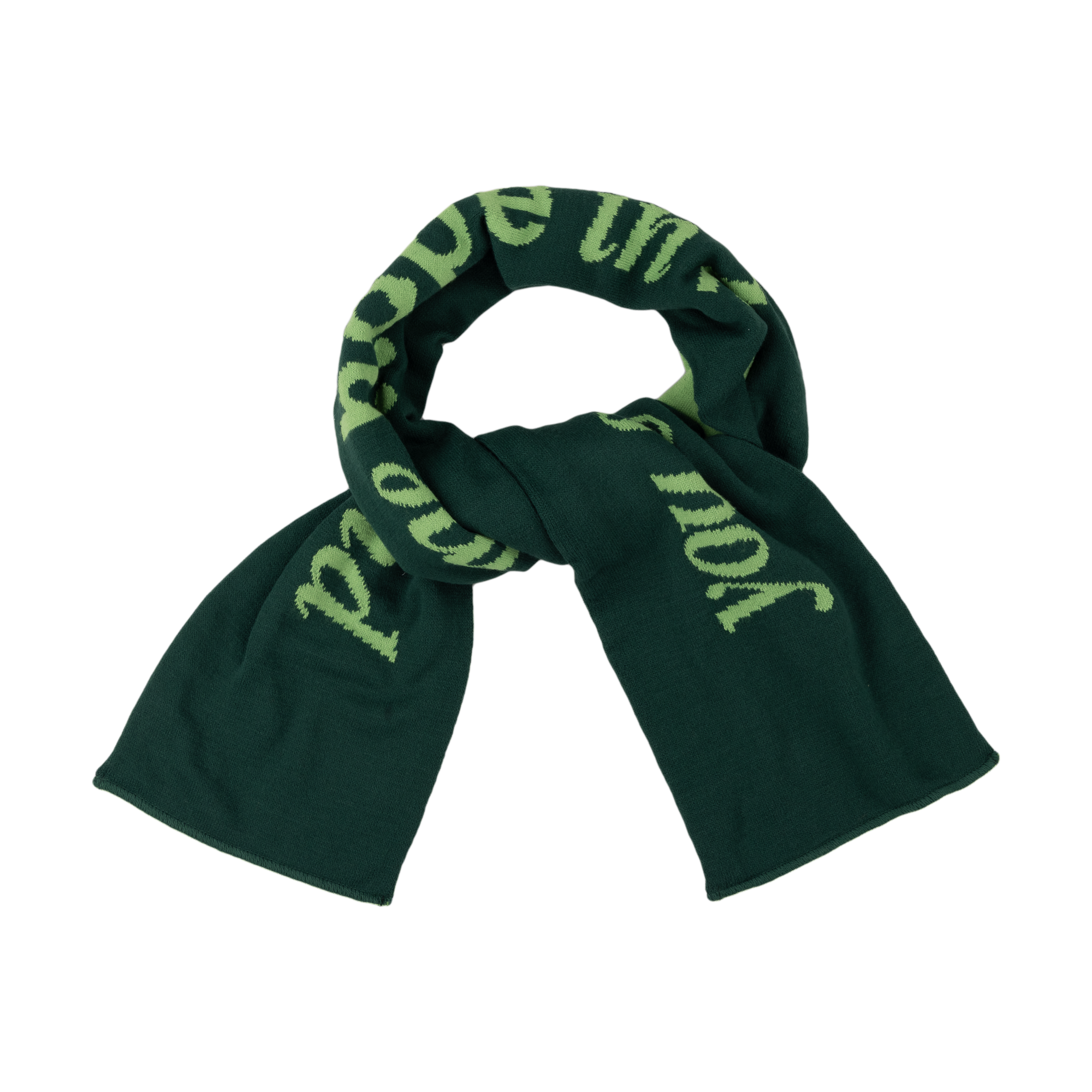 Loyle Carner - hopefully ! green knitted scarf