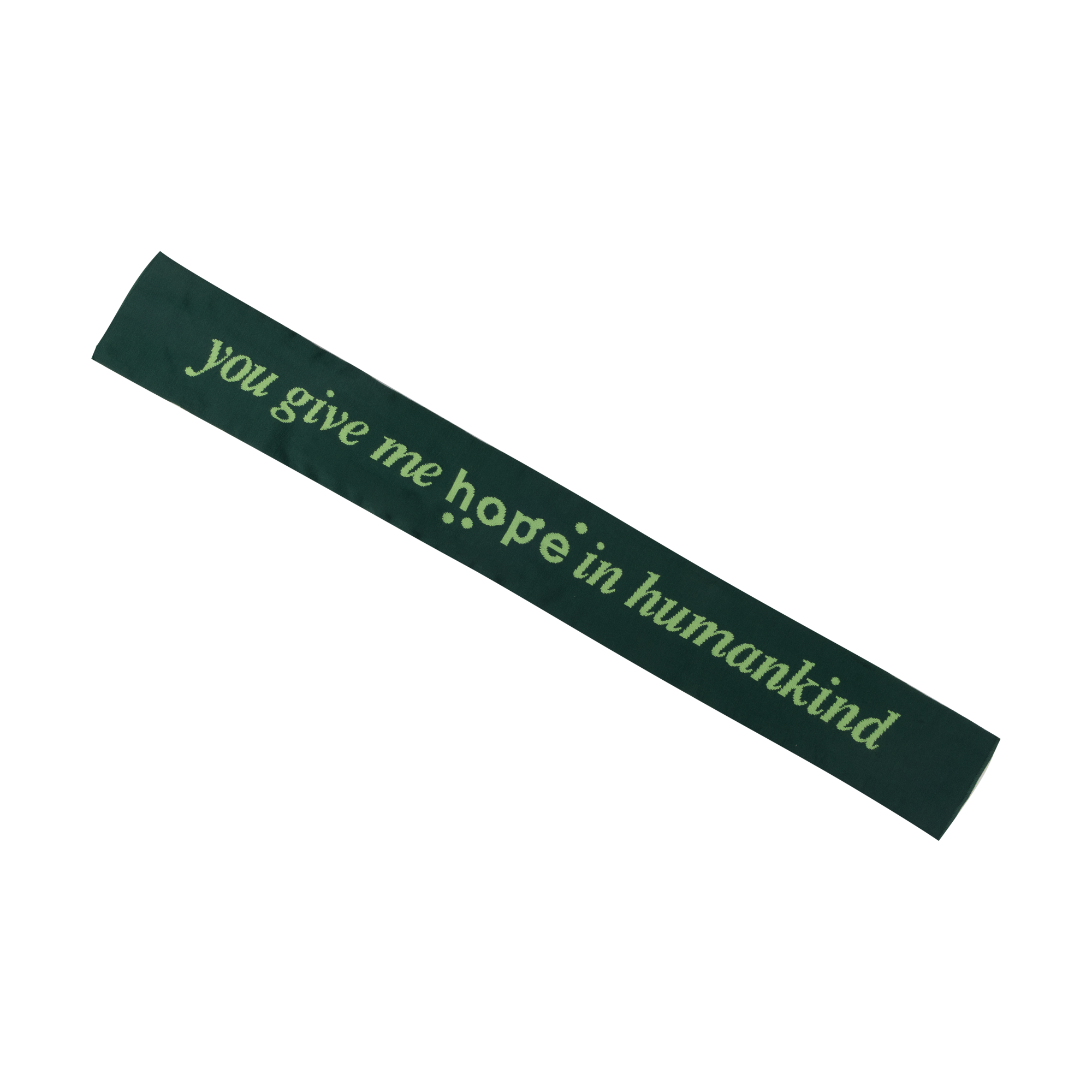 Loyle Carner - hopefully ! green knitted scarf