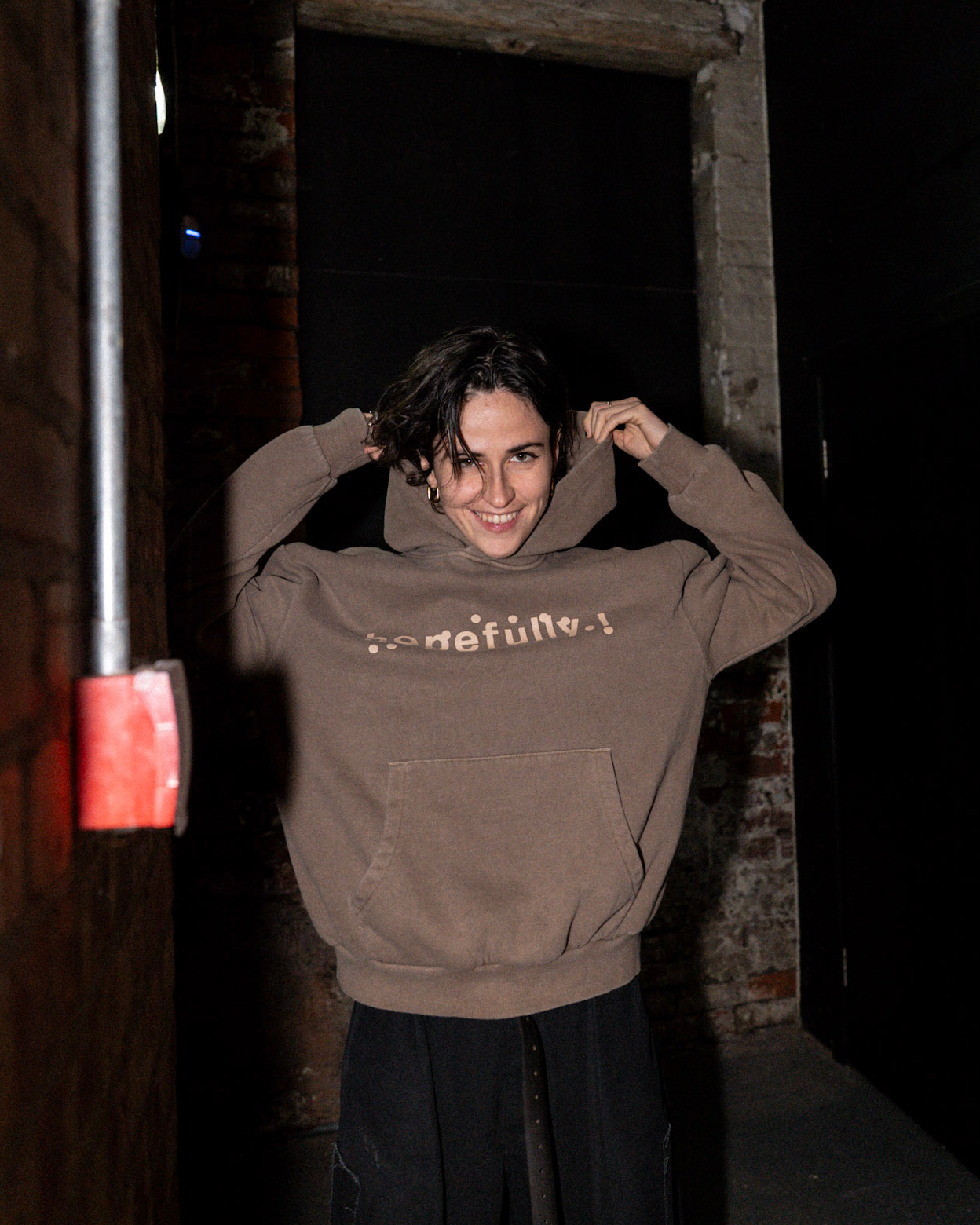 Loyle Carner - hopefully ! brown overdye hoodie