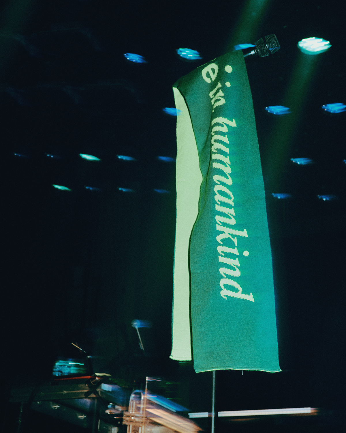 Loyle Carner - hopefully ! green knitted scarf